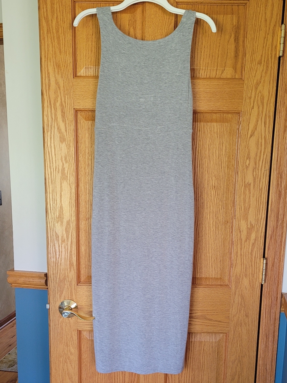 Athleta Santorini 2019 Heather Gray Sleeveless Midi Modal Tank Dress